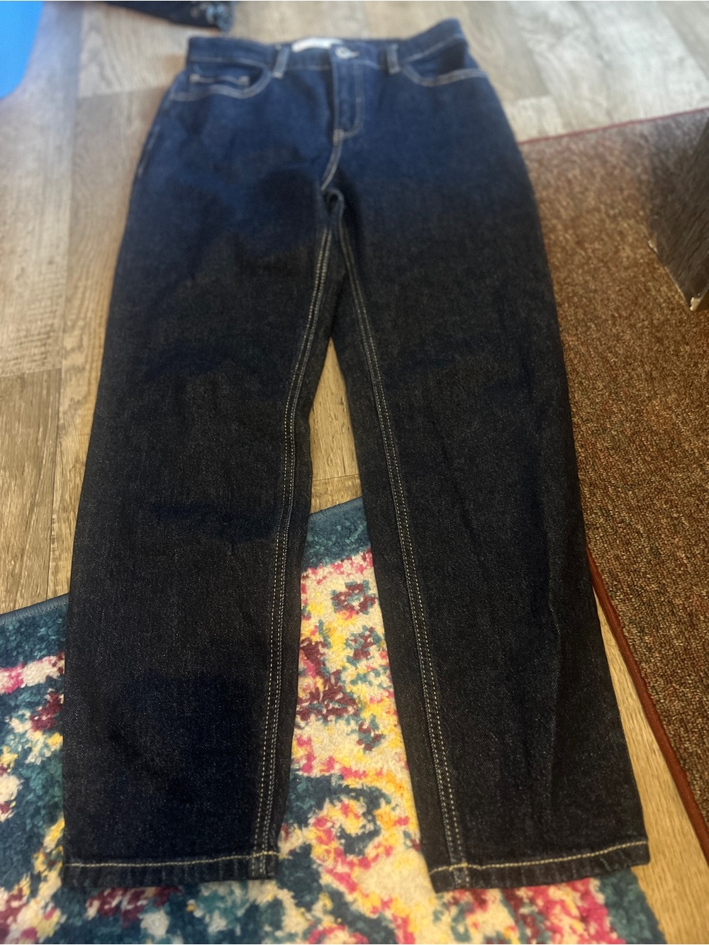 Mango new mom Classic Dark Blue Women's Straight-Leg Jeans